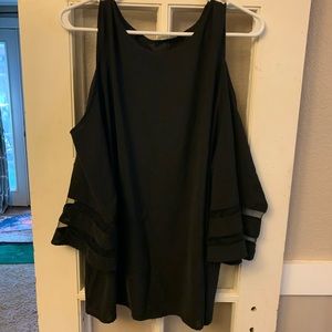 Cold Shoulder Top with Bell Sleeves